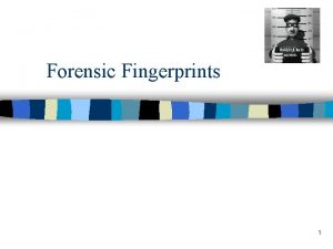 Forensic Fingerprints 1 Forensic Fingerprints 1000 BC archaeological