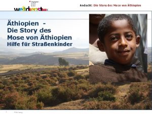 Andacht Die Story des Mose von thiopien Hilfe