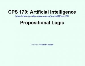 CPS 170 Artificial Intelligence http www cs duke