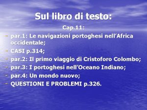 Sul libro di testo Cap 11 par 1