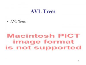 AVL Trees AVL Trees 1 AVL Tree AVL