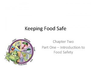 Keeping Food Safe Chapter Two Part One Introduction