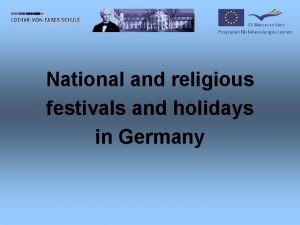 National and religious festivals and holidays in Germany