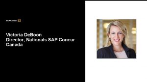Victoria De Boon Director Nationals SAP Concur Canada