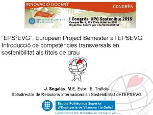 INNOVACI DOCENT EPS 2 EVG European Project Semester