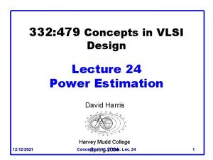 332 479 Concepts in VLSI Design Lecture 24