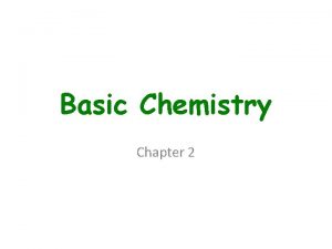 Basic Chemistry Chapter 2 Concepts of Matter What