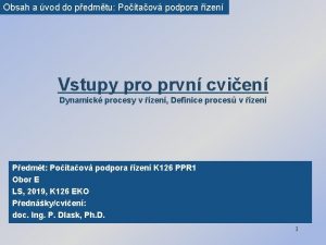 Obsah a vod do pedmtu Potaov podpora zen