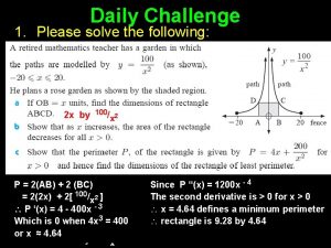Daily Challenge 1 Please solve the following 2