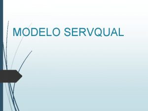 MODELO SERVQUAL PROPSITO Elaborado por Zeithaml Parasuraman y