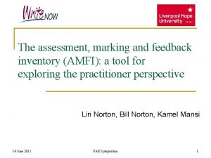 The assessment marking and feedback inventory AMFI a