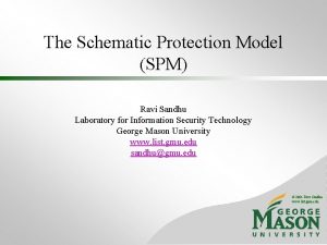 The Schematic Protection Model SPM Ravi Sandhu Laboratory