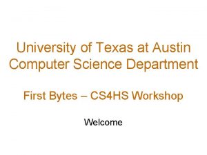 University of Texas at Austin Computer Science Department