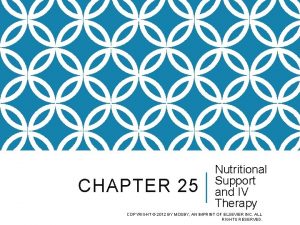 CHAPTER 25 Nutritional Support and IV Therapy COPYRIGHT