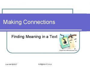 Making Connections Finding Meaning in a Text Clipart