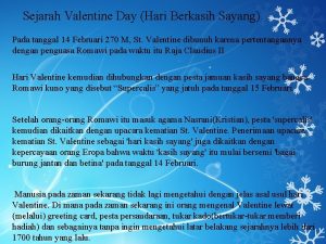 Sejarah Valentine Day Hari Berkasih Sayang Pada tanggal