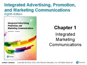 Integrated Advertising Promotion and Marketing Communications Eighth Edition