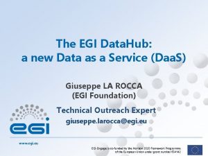 The EGI Data Hub a new Data as
