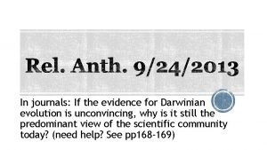 In journals If the evidence for Darwinian evolution