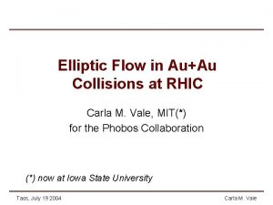 Elliptic Flow in AuAu Collisions at RHIC Carla