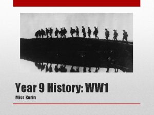 Year 9 History WW 1 Miss Kerin Classroom