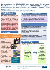 Fortalecimiento de MACRORBE que forma parte del proyecto