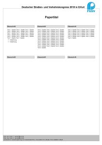 Deutscher Straen und Verkehrskongress 2018 in Erfurt Papertitel