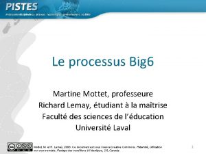 Le processus Big 6 Martine Mottet professeure Richard