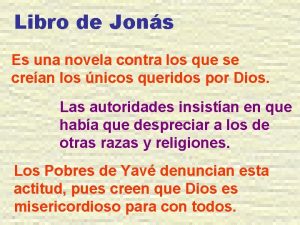 Libro de Jons Es una novela contra los