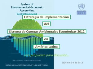 Estrategia de implementacin del Sistema de Cuentas Ambientales