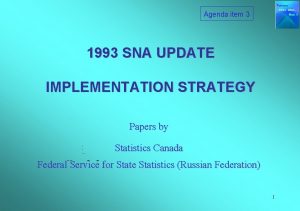 Agenda item 3 1993 SNA UPDATE IMPLEMENTATION STRATEGY