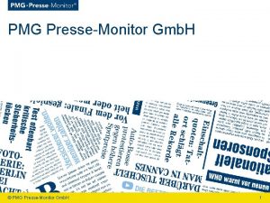 PMG Presse Monitor Gmb H PMG Presse Monitor