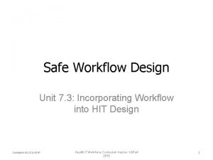 Safe Workflow Design Unit 7 3 Incorporating Workflow