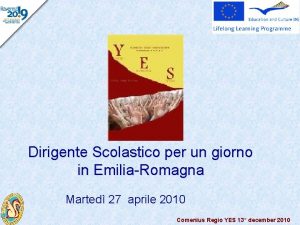 Dirigente Scolastico per un giorno in EmiliaRomagna Marted