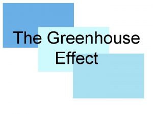 The Greenhouse Effect Objects in the greenhouse absorb