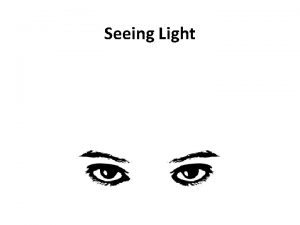 Seeing Light The Human Eye Allows you to