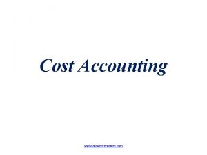 Cost Accounting www assignmentpoint com cost accounting This