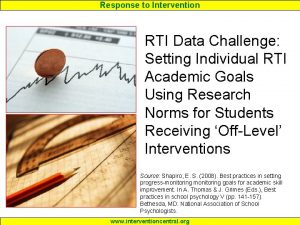 Response to Intervention RTI Data Challenge Setting Individual