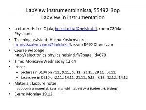 Lab View instrumentoinnissa 55492 3 op Labview in