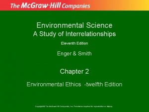 Environmental Science A Study of Interrelationships Eleventh Edition