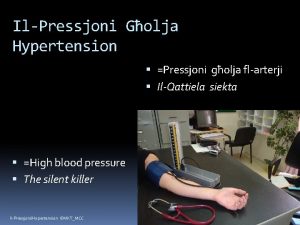 IlPressjoni Golja Hypertension Pressjoni golja flarterji IlQattiela siekta