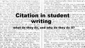 Citation in student writing what do they do