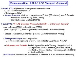 Communication ATLAS LPC ClermontFerrand Avant 2002 Oprations classiques