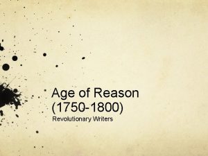 Age of Reason 1750 1800 Revolutionary Writers Historical