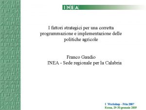 I fattori strategici per una corretta programmazione e