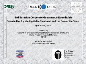 3 rd Eurasian Corporate Governance Roundtable Shareholder Rights