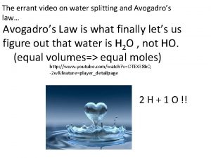 The errant video on water splitting and Avogadros