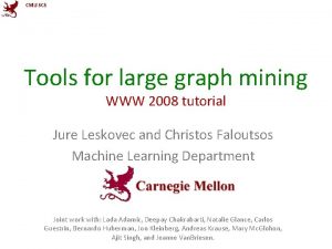 CMU SCS Tools for large graph mining WWW