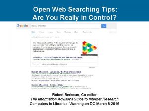 Open Web Searching Tips Are You Really in