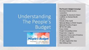 Understanding The Peoples Budget Campaign American Friends Service